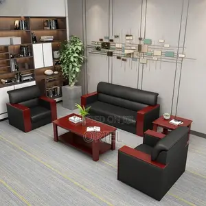 Office Sofa; 5-Seater Leather Office Sofa