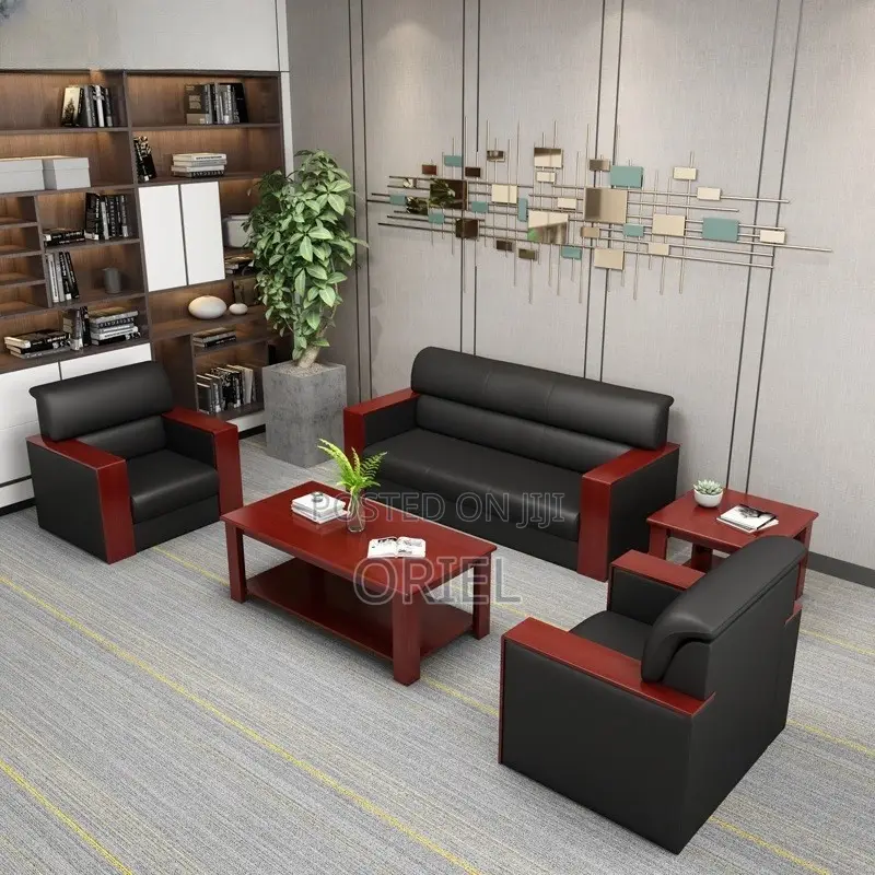 Office Sofa; 5-Seater Leather Office Sofa