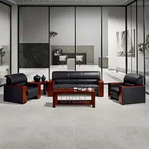 Office Sofa; 5-Seater Leather Office Sofa