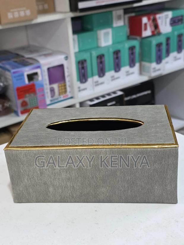 Light Luxury Nordic Creative Leather Gold Tissue Box - thumbnail 3
