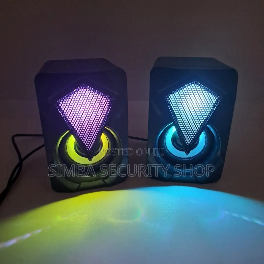 X2 RGB Gaming Usb Pc Speakers Led Wired Computer Laptop 6w Backlit 2.0