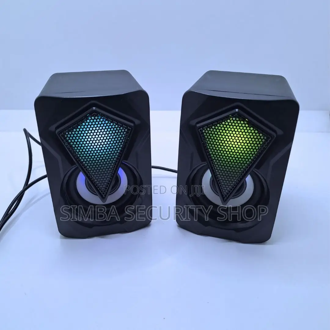 X2 RGB Gaming Usb Pc Speakers Led Wired Computer Laptop 6w Backlit 2.0