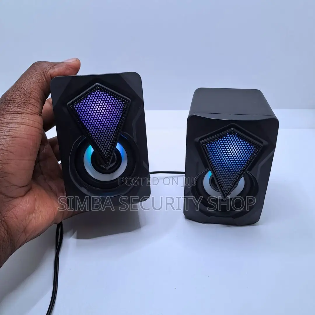 X2 RGB Gaming Usb Pc Speakers Led Wired Computer Laptop 6w Backlit 2.0