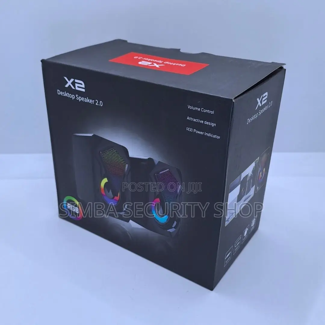 X2 RGB Gaming Usb Pc Speakers Led Wired Computer Laptop 6w Backlit 2.0