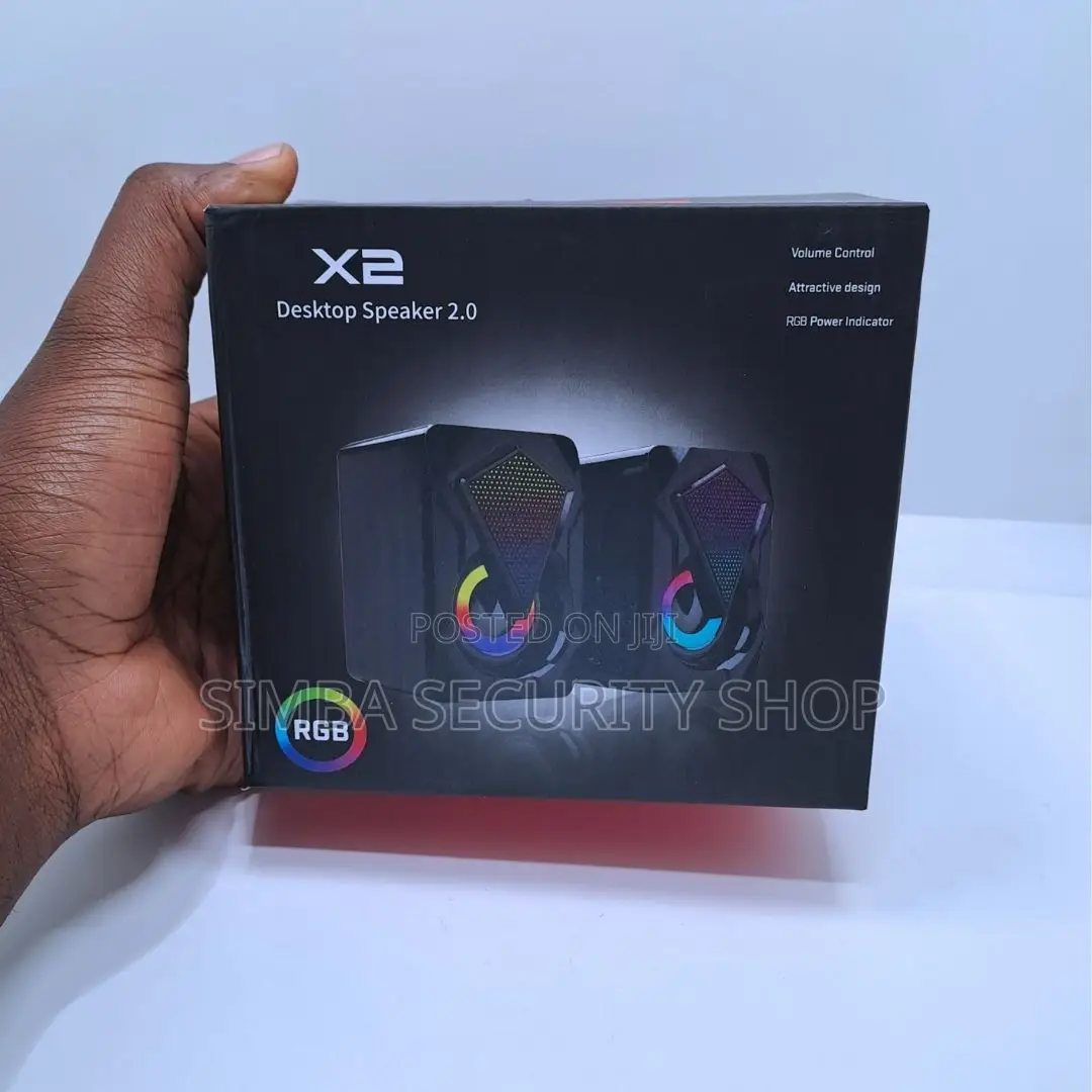 X2 RGB Gaming Usb Pc Speakers Led Wired Computer Laptop 6w Backlit 2.0