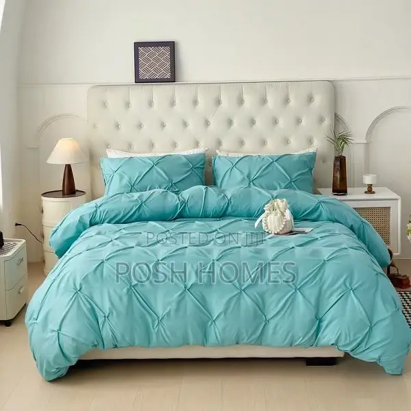 Turquoise Blue Pintuck Duvet Cover Set