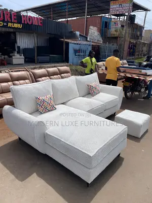 White Stylish L Sofa/ L Shaped Sofa