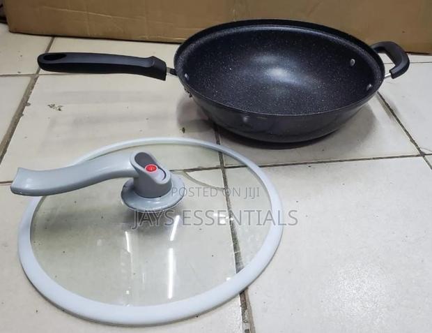 32cm Wok Pan With Lid : Non Stick - thumbnail 2