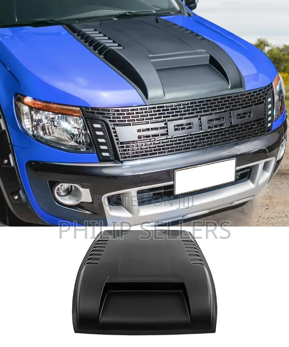 Bonnet Hood Scoop Cover Matte Black for Ford Ranger