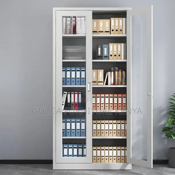 2-door Full Glass Office Storage Cabinet
