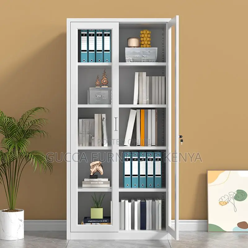 2-door Full Glass Office Storage Cabinet