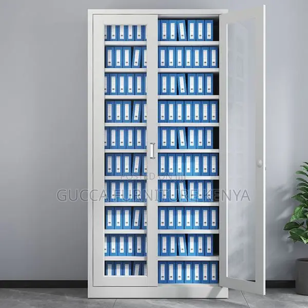 2-door Full Glass Office Storage Cabinet