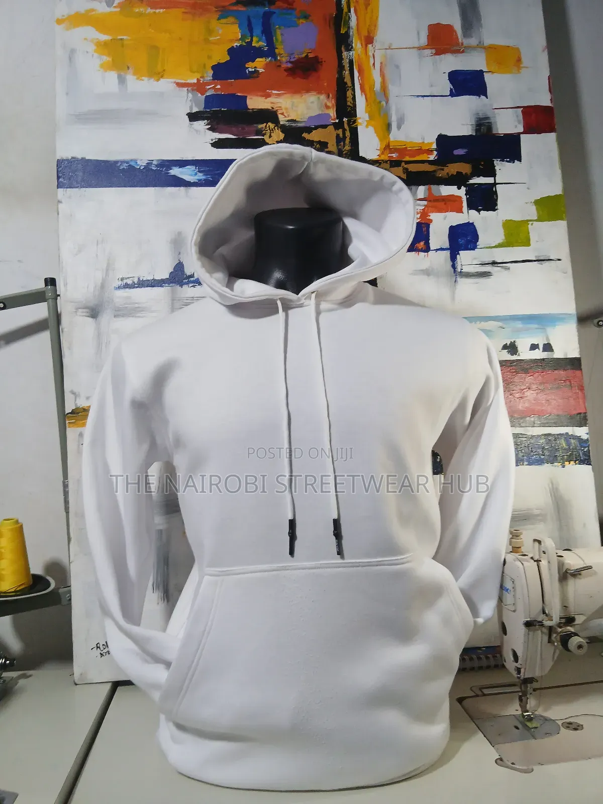 Heavy Cotton White Hoodie