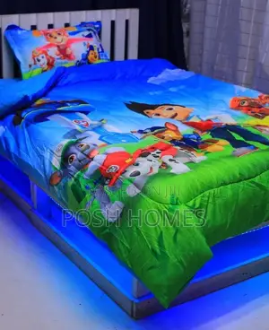 Green and Blue Cartoon Themed Duvet Set