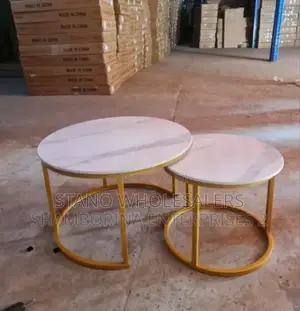 Colour White - 2in1 Marble Nesting Table.