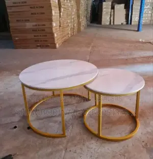 Colour White - 2in1 Marble Nesting Table.