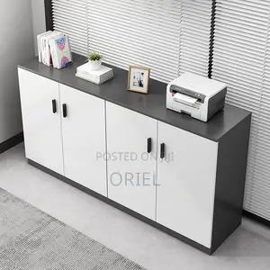Office Cabinet : 4-Door Wooden Office Credenza