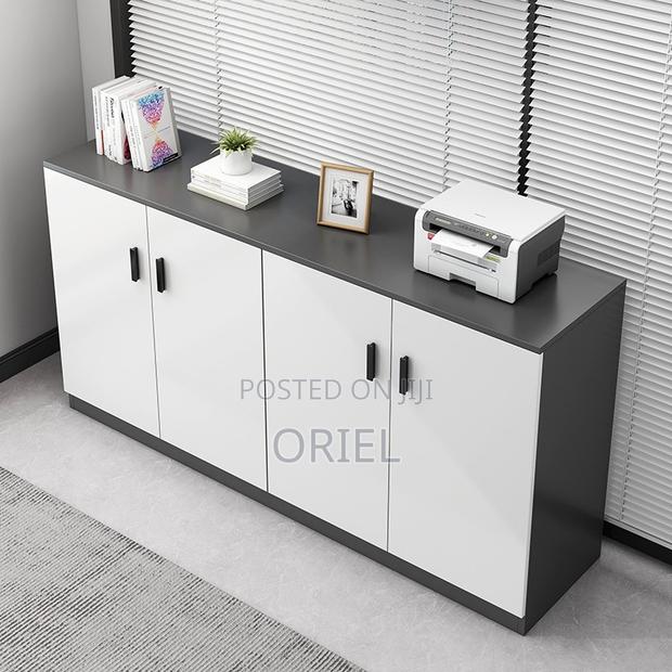 Office Cabinet : 4-Door Wooden Office Credenza
