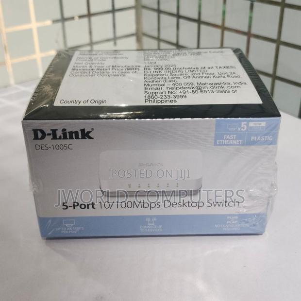 D-link Des-1005c/B 5 Port 10/100base-t Unmanged Switch - thumbnail 2