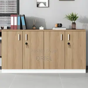 Office Cabinet : 4-Door Wooden Office Credenza