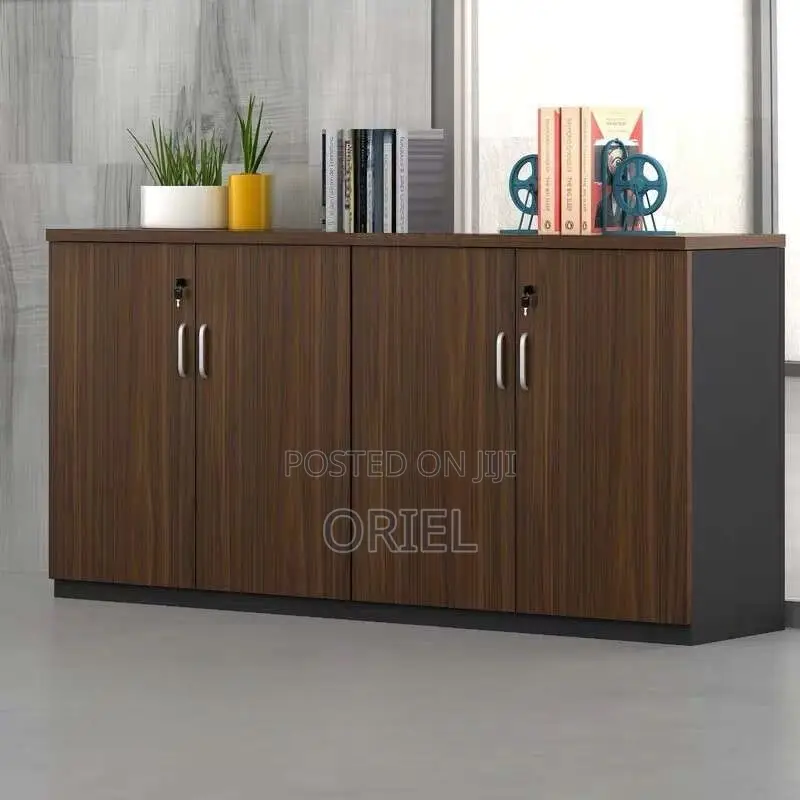 Office Cabinet : 4-Door Wooden Office Credenza