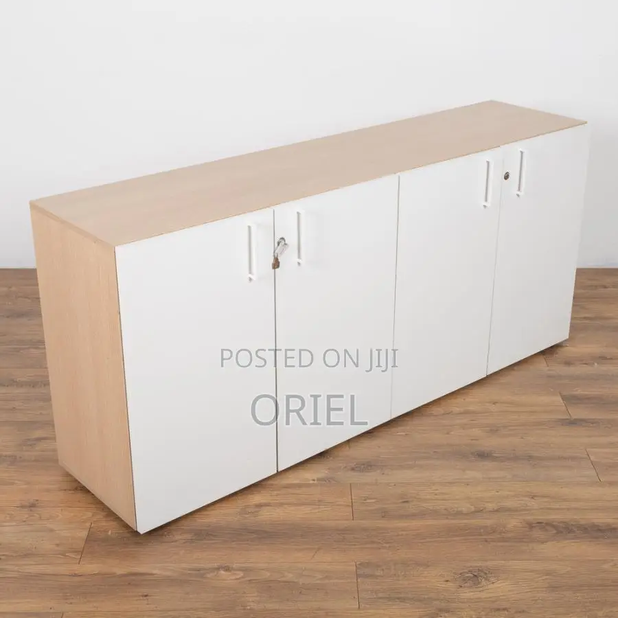 Office Cabinet : 4-Door Wooden Office Credenza