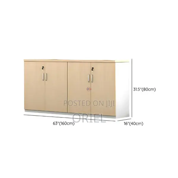 Office Cabinet : 4-Door Wooden Office Credenza