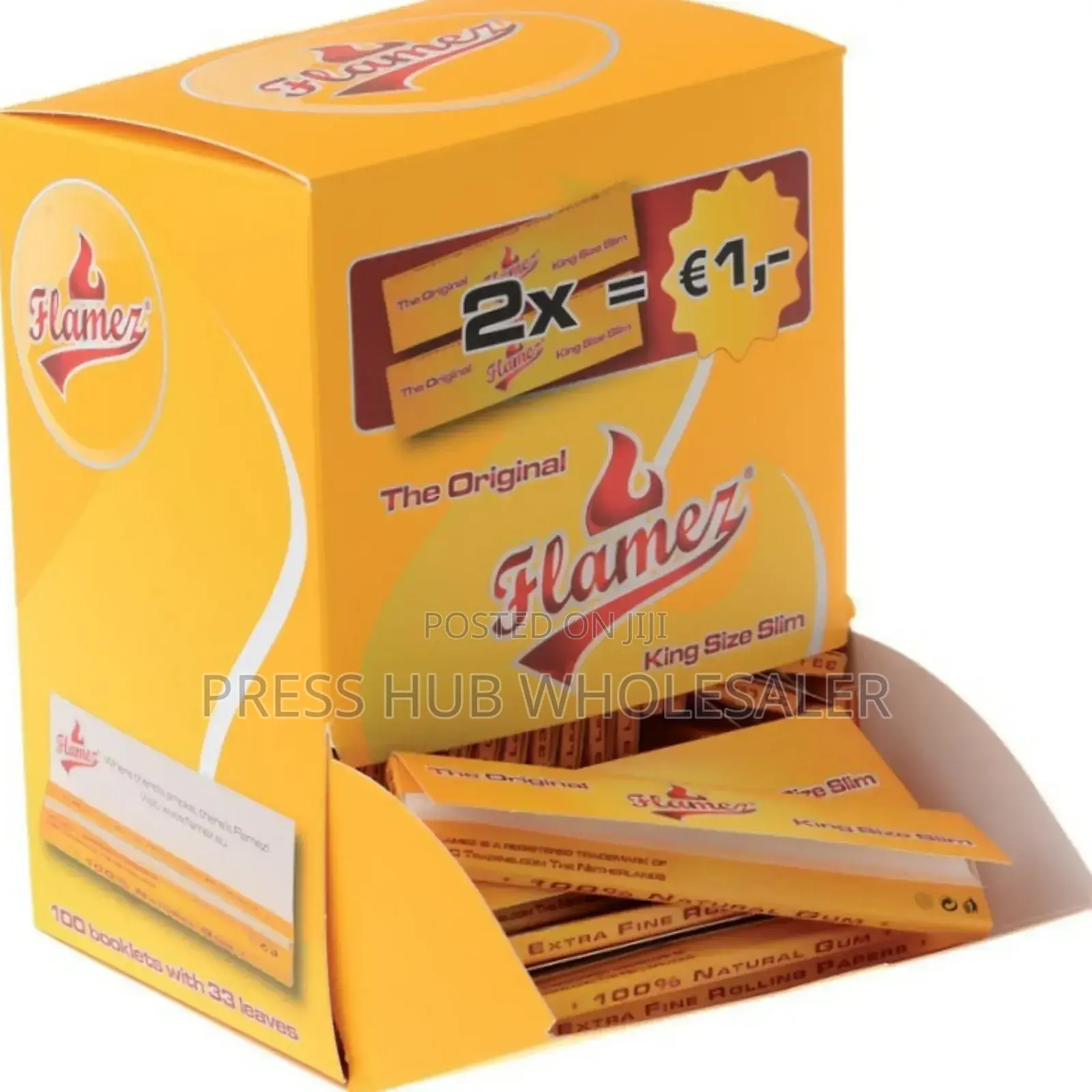 Flamez King Size Slim Rolling Papers And Filter Tips.