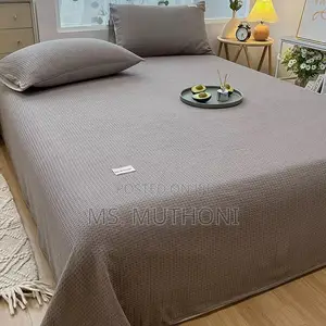 Waffle Bed Coverlet Set With 2 Pillow Cases–
