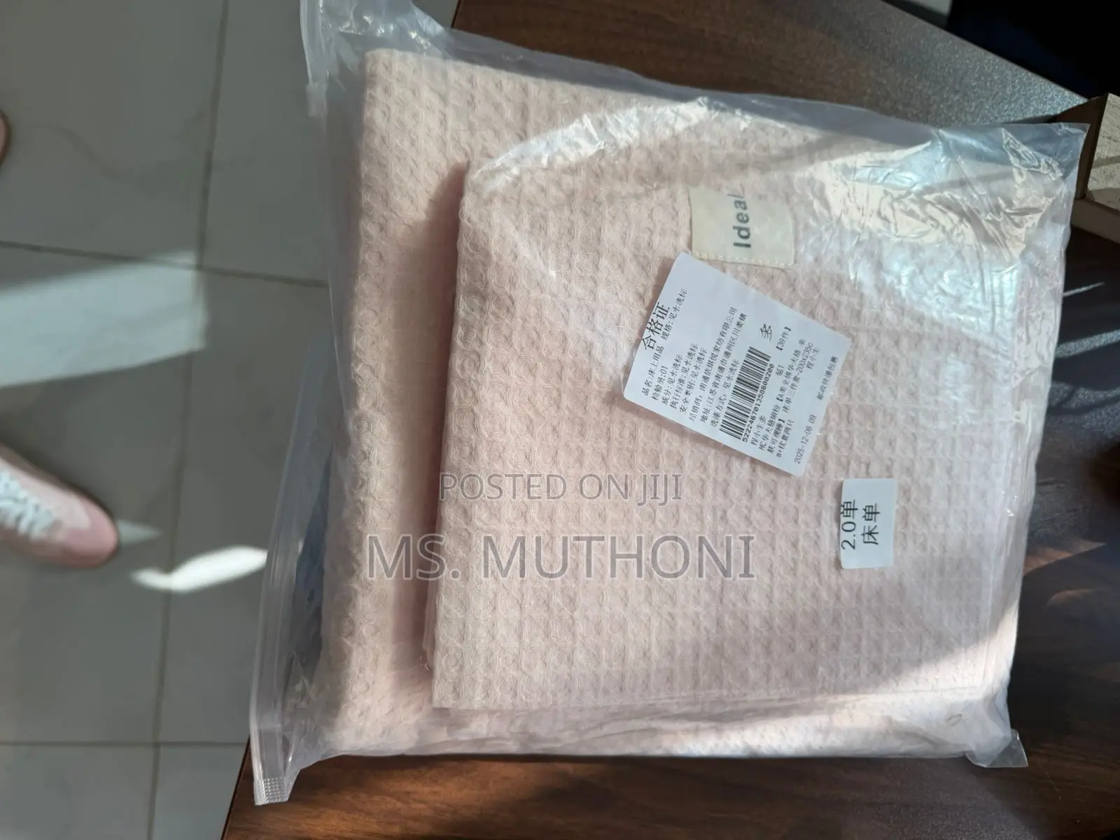 Cotton Waffle Weave Bedding Set( Bed Cover + 2 P . Cases)
