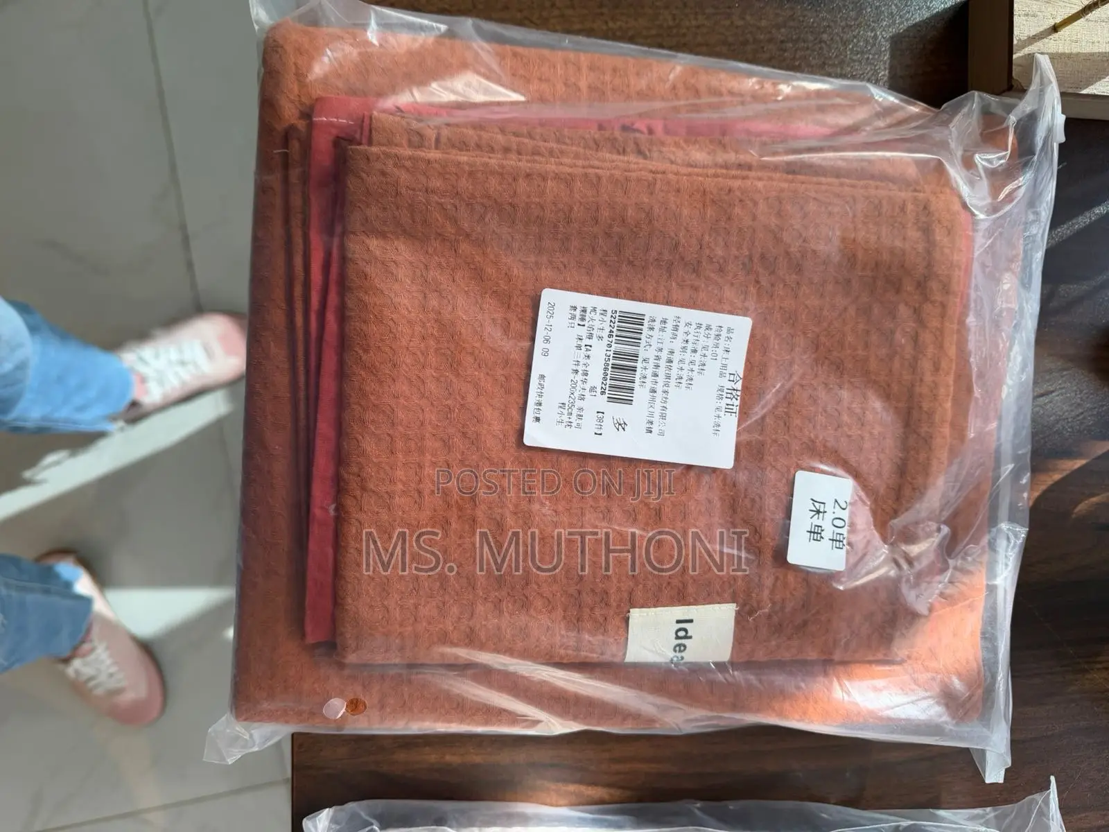 Cotton Waffle Weave Bedding Set( Bed Cover + 2 P . Cases)