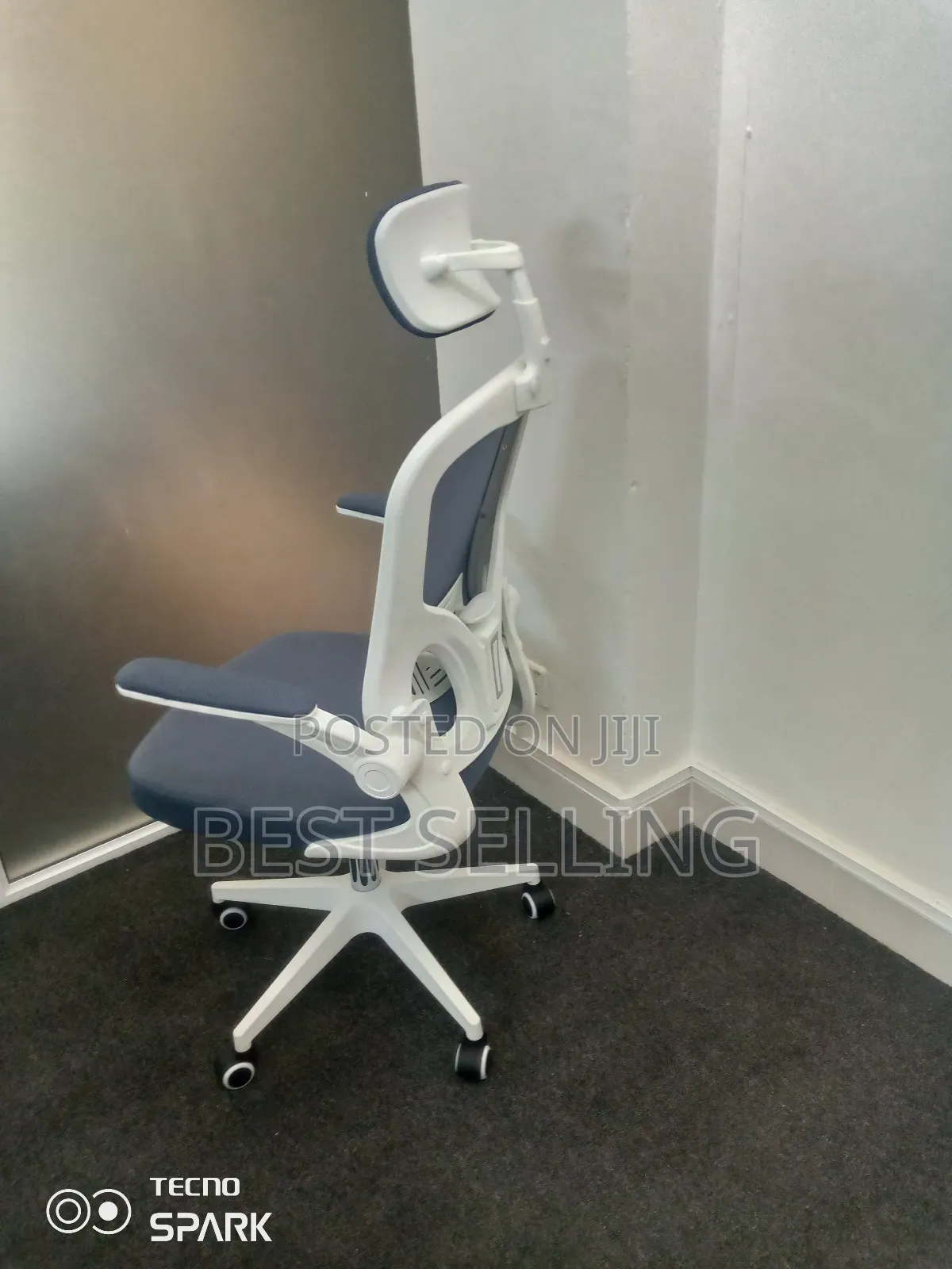 White Headrest Office Chair