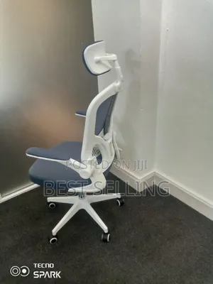White Headrest Office Chair