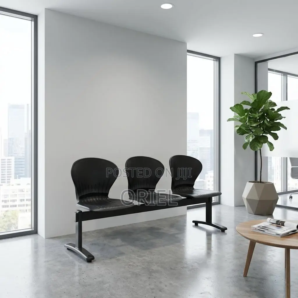 Office Waiting Bench : 3-Link Plastic Waiting Bench