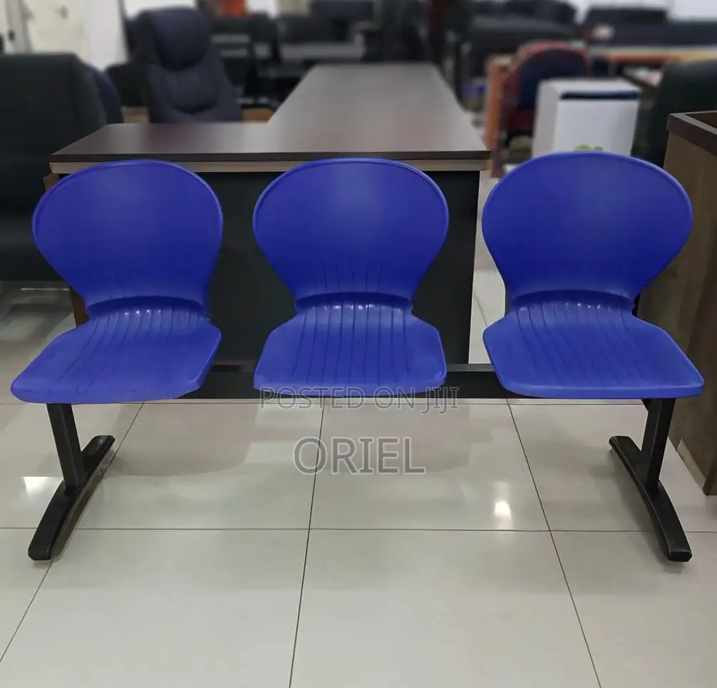 Office Waiting Bench : 3-Link Plastic Waiting Bench
