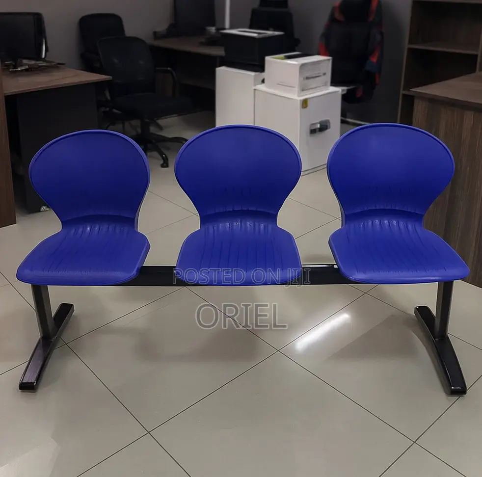 Office Waiting Bench : 3-Link Plastic Waiting Bench