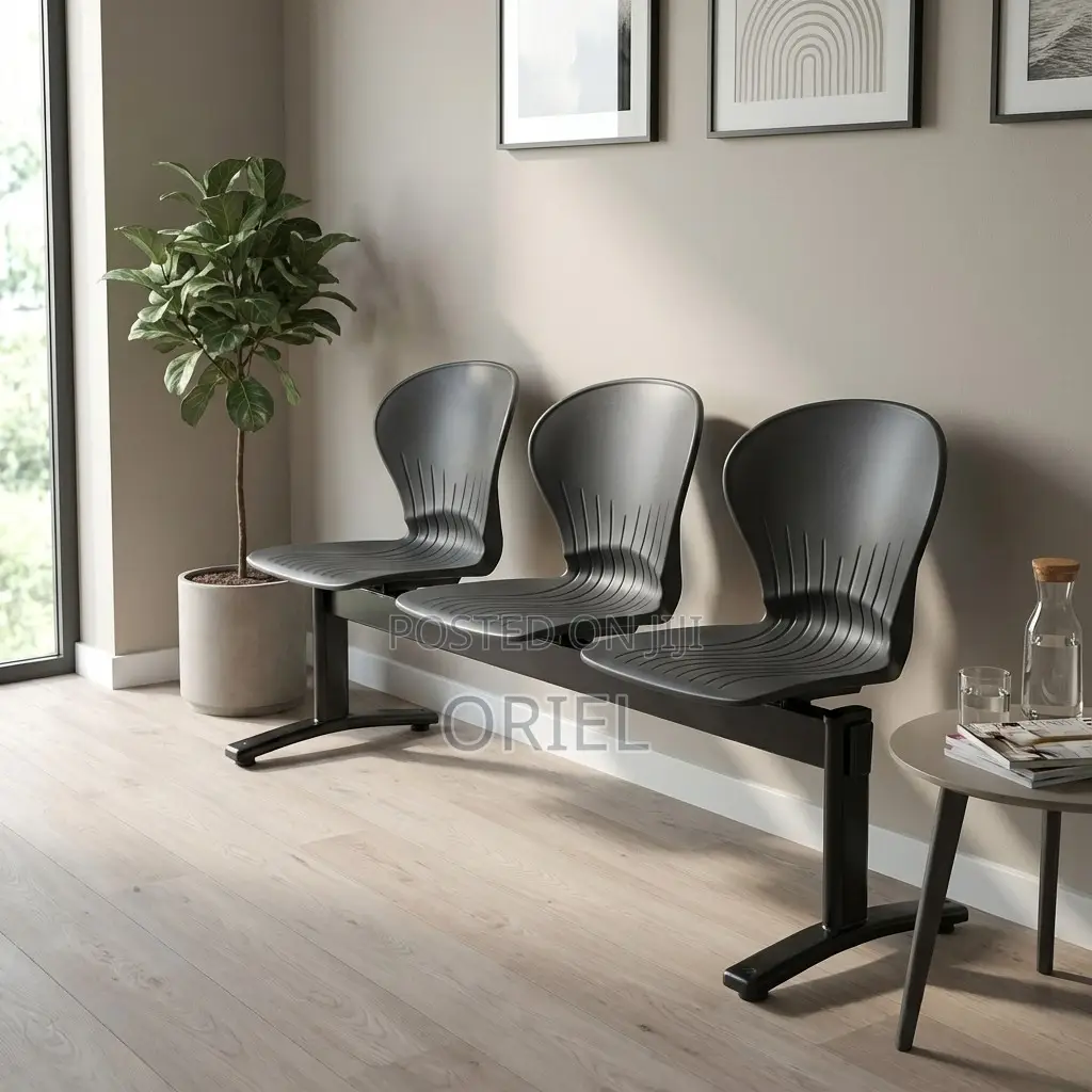 Office Waiting Bench : 3-Link Plastic Waiting Bench