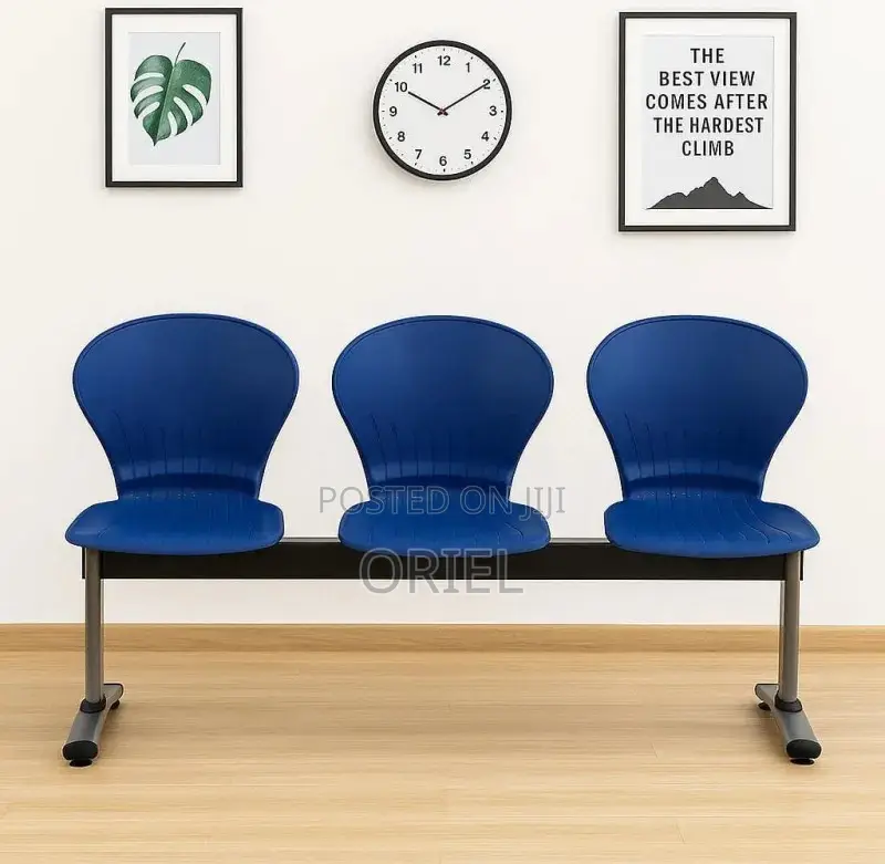 Office Waiting Bench : 3-Link Plastic Waiting Bench