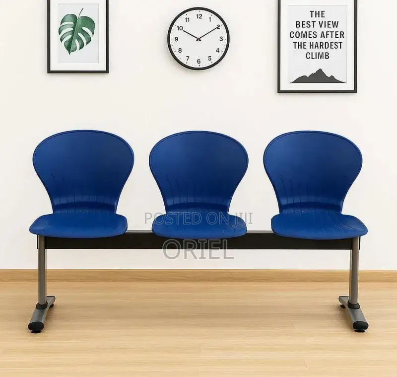Office Waiting Bench : 3-Link Plastic Waiting Bench
