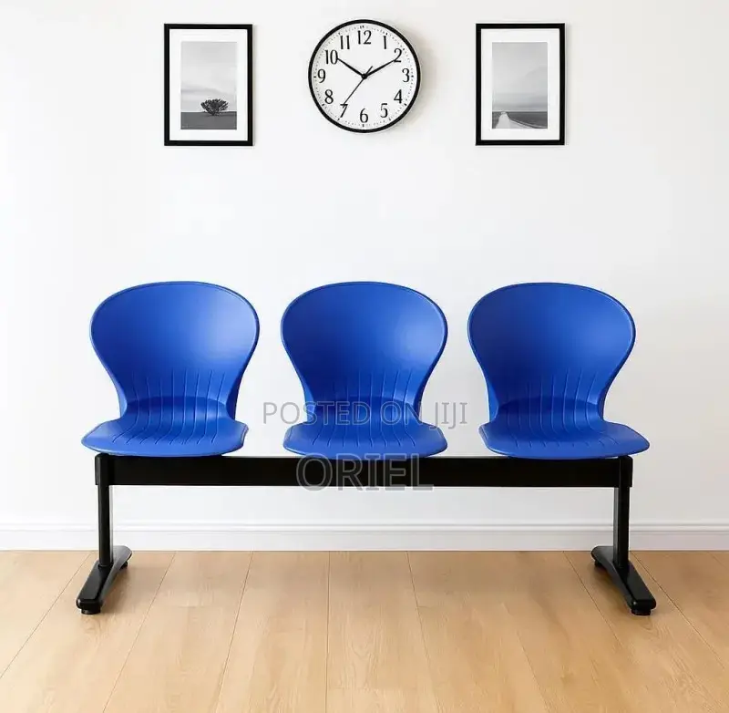 Office Waiting Bench : 3-Link Plastic Waiting Bench