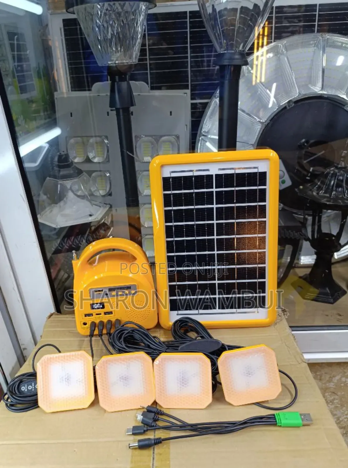 Solar Lighting System Kit With 4 Led Lights/Solar Light With 4 Bulbs