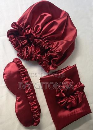 Premium Satin Hair Bonnet Set – Bonnet, Sleep Mask Scrunchie - thumbnail 2