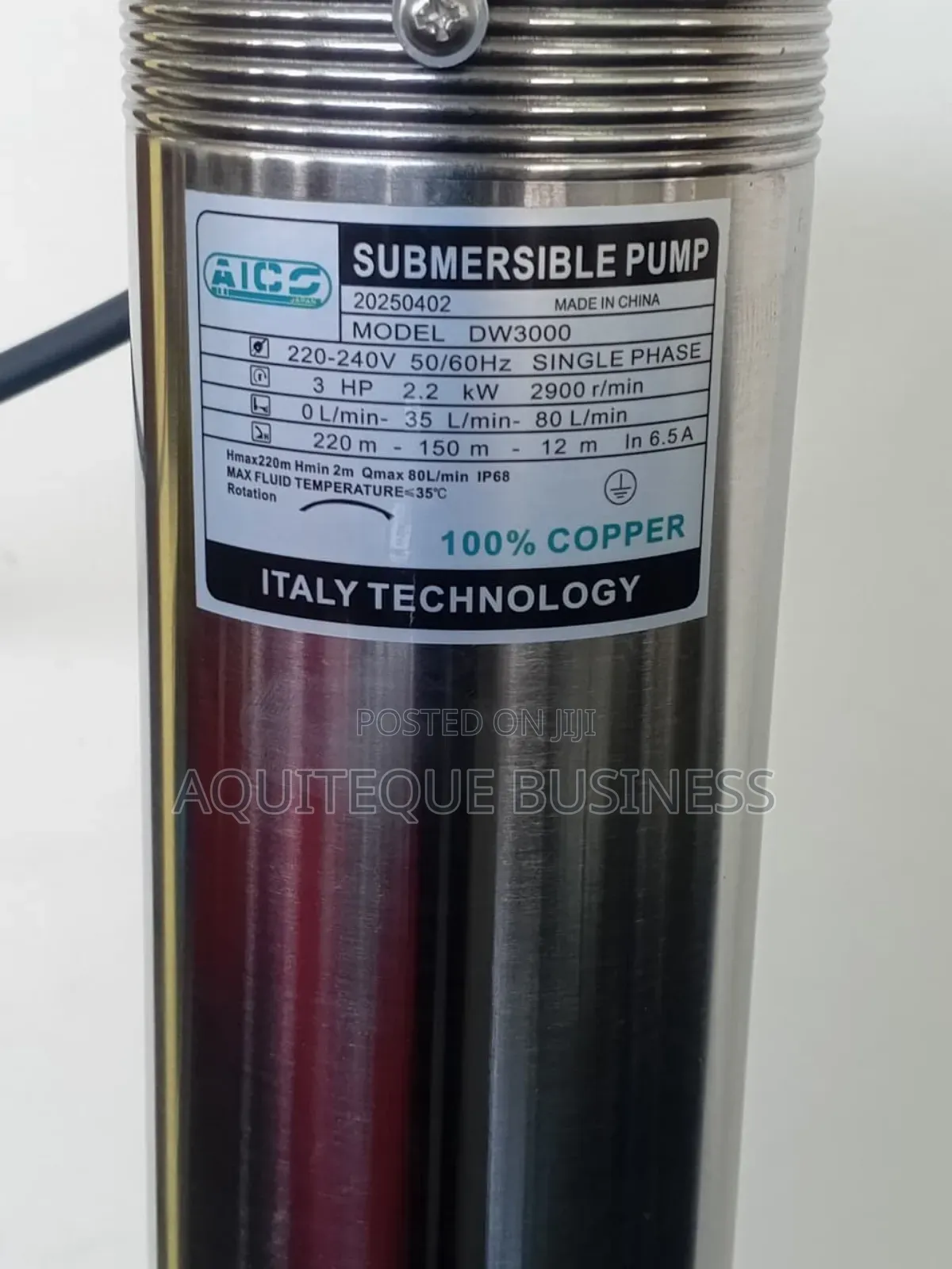 Do You Submersible Pump
3hp
2.2kva