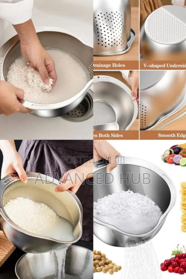 Heavy Duty Stainless Steel Rice Washer Strainer/Colander - thumbnail 4