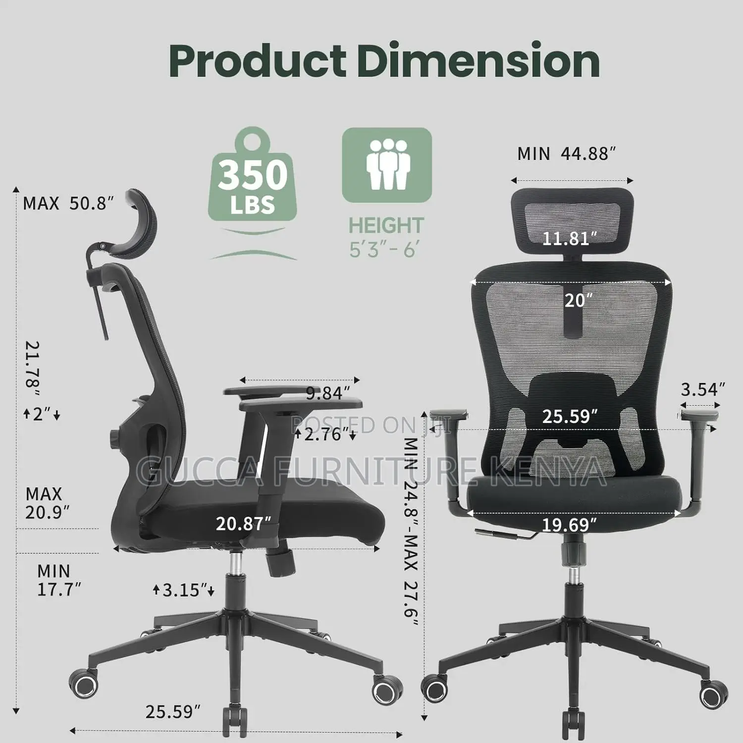 Ergonomic Orthopedic High Back Office Chair