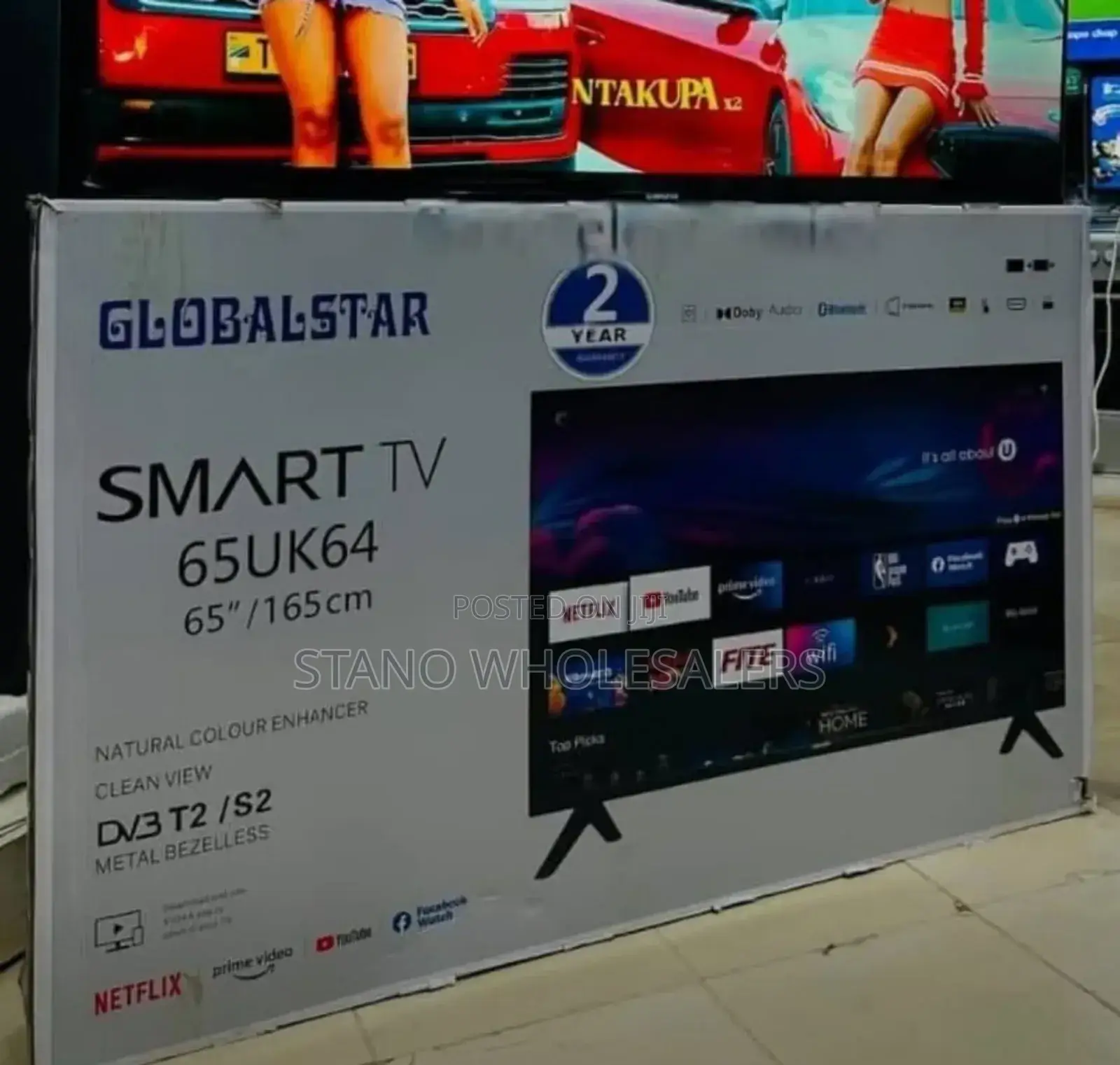 Pre Installed Apps Frameless Globalstar 65inch Smart Tv