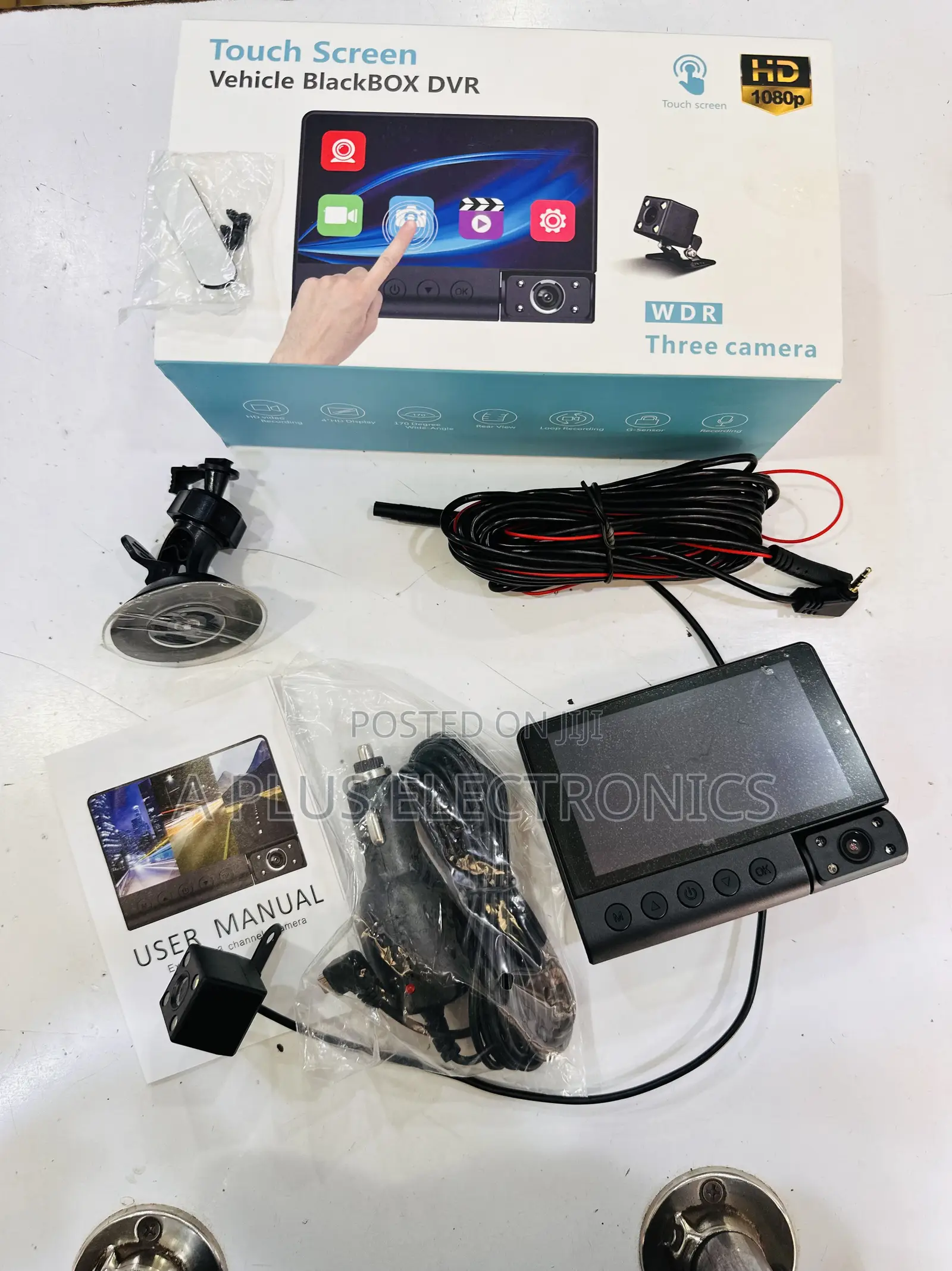 C12 Dash 3 Cameras (Touch Screen) – Front, Inside Rear Car Security