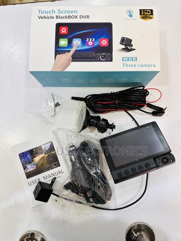 C12 Dash 3 Cameras (Touch Screen) – Front, Inside Rear Car Security