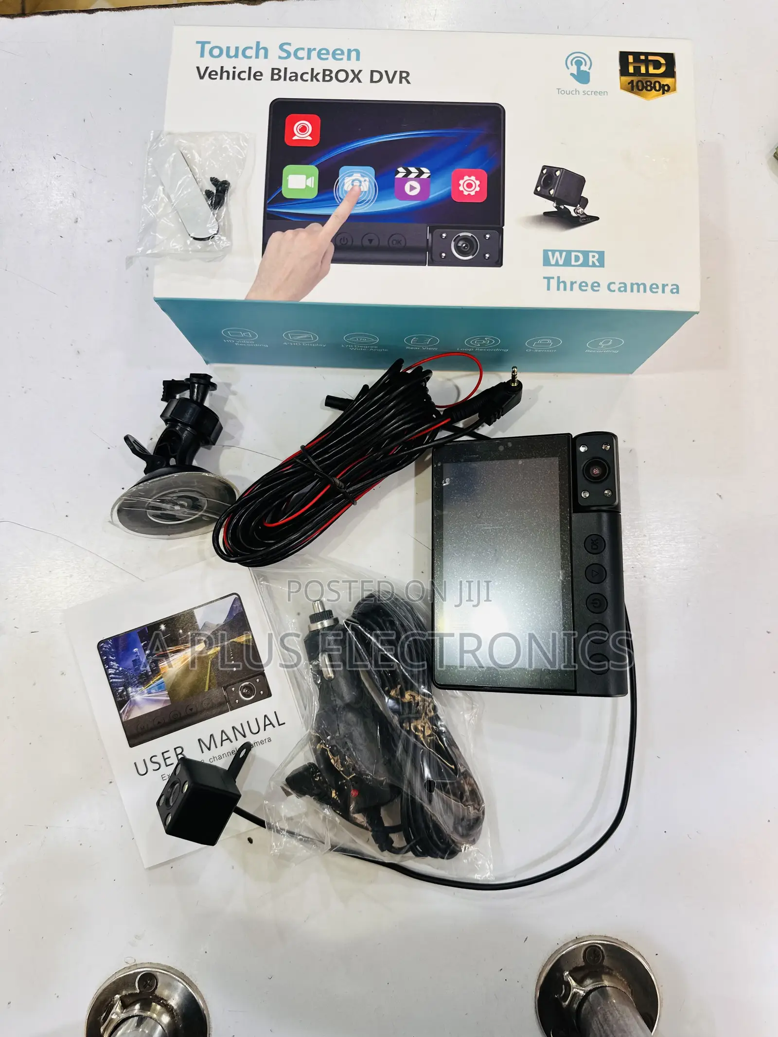 C12 Dash 3 Cameras (Touch Screen) – Full Hd Car DVR With Night Vision