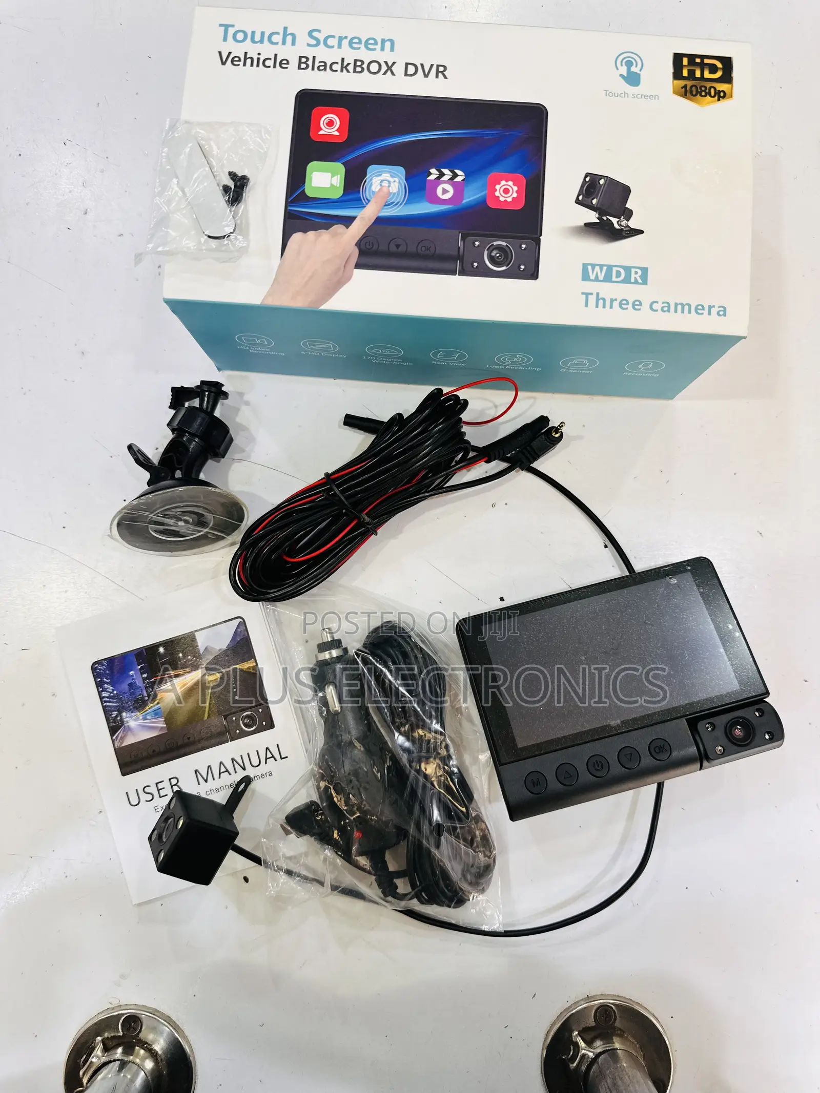 C12 Dash 3 Cameras (Touch Screen) – Full Hd Car DVR With Night Vision
